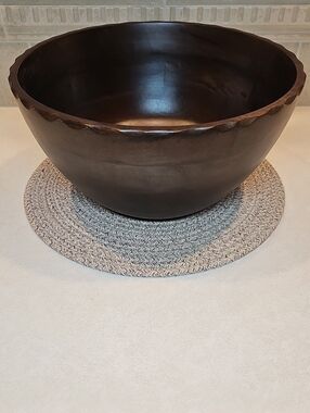 Large Carved Wood Edge Bowl Dark Hearth & Hand With Magnolia